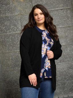Zhenzi REIMER - Svart cardigan med jacquard struktur