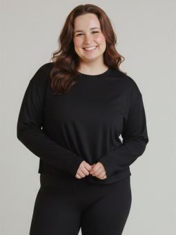 RESET LONG SLEEVE TEE - Plus Size Trenings sweatshirt fra Girlfriend Collective
