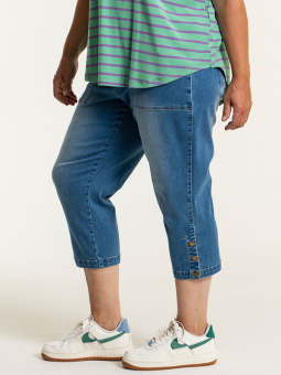 Gozzip CLARA - Løse capribukser  bomulls denim