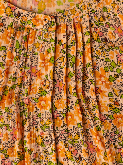 Adia Aprikos viskoseskjorte med blomsterprint