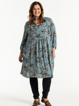 Gozzip ELLY - Dueblå tunika med blomster print