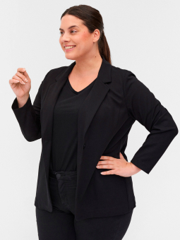 Zizzi Svart viskoseblazer med stretch