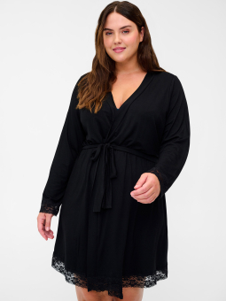 Zizzi Morgenkåpe I Viskose Jersey