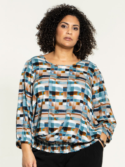 Studio PAMELA - Bluse i farverikt grafisk print