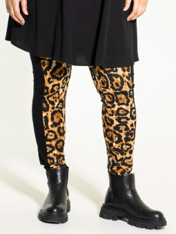 Studio IRENE - Leggings med stretch og leopardmønster