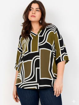 WA-NATALIE - Plus Size Bluse fra Wasabi Concept