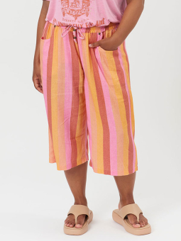 Adia BARBARA - Oransje og rosa bukser med brede ben