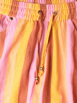 Adia BARBARA - Oransje og rosa bukser med brede ben