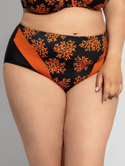 Plaisir Maxi - Sort bikini truse med oransje print
