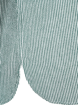 Zizzi Hvit bomullsskjorte med grønne striper