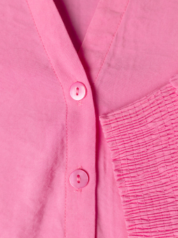 Gozzip CONNY - Lang rosa kjole med lommer og V-hals