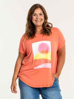 Gozzip GITTE - Oransje t-skjorte med sol print