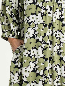 Gozzip ELSE - Grønn viskosekjole med blomster