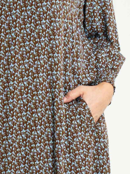Gozzip VALDIS - Brun kjole med blomsterprint 