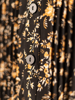 Gozzip JOHANNE - Svart tunika med brunt blomsterprint