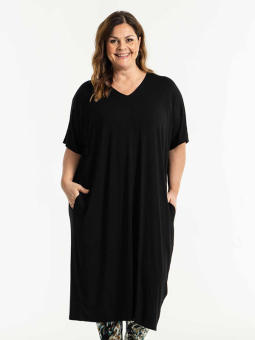 Gozzip PIL - Svart oversize jerseykjole