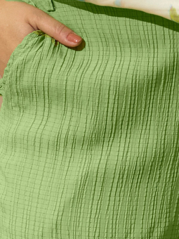 Zhenzi SCARLET - Grønne culotte bukser med stripete struktur