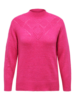 Only Carmakoma ALLIE - Rosa strikket genser med mønster 