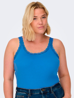 Only Carmakoma XENA - Blå bomulds top