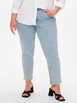 Only Carmakoma MILY - Lyseblå jeans i bomulls denim 