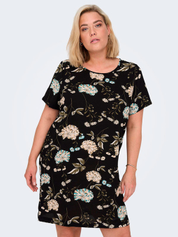 Only Carmakoma LUXMIE - Svart kjole med blomster