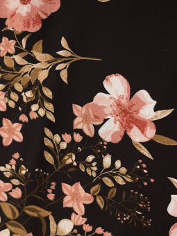 Studio JAENNE - Svart chiffonkjole med blomster og underkjole