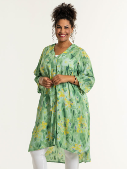 Studio ELMA - Grønn viskosetunika med blomsterprint