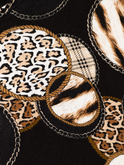 Studio Rikke - Svart bluse med dyreprint