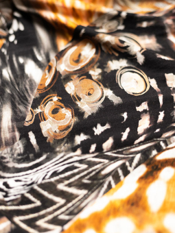 Studio BERIT - Bluse med svart og brunt print
