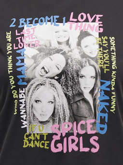 Only Carmakoma SPICE - Svart t-skjorte med Spice Girls