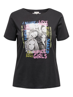 Only Carmakoma SPICE - Svart t-skjorte med Spice Girls