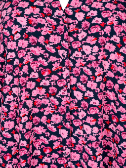 Zizzi Marineblå kjole med lilla blomster