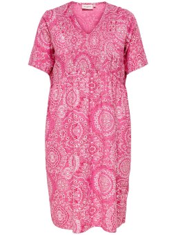 Only Carmakoma Carstacey - Pink kjole med flot mønster 