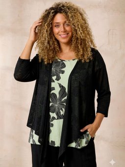 ZH-AGAR - Plus Size Cardigan fra Zhenzi