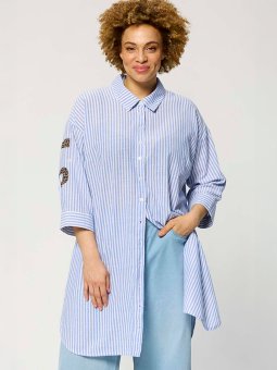 ZH-MABEL1569-SHIRT3/4 - Plus Size Tunika fra Zhenzi