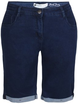 Zhenzi Mørkeblå denim shorts med stretch 