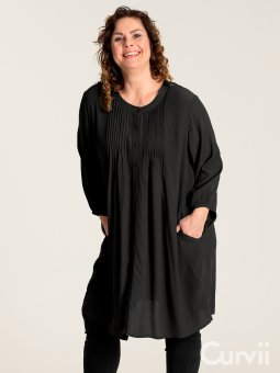 Gozzip JOHANNE - Flott svart skjortetunika med lommer