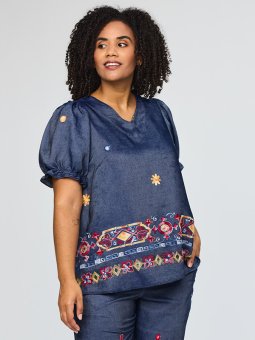 SKARLINE - Plus Size Bluse fra Studio