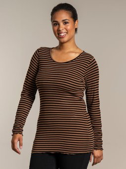 RIB TOP - Plus Size Bluse fra Sandgaard