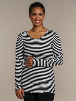 RIB TOP - Plus Size Bluse fra Sandgaard