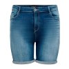 Carlaola - blå denim shorts med stretch fra Only Carmakoma