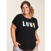 Gitte - Svart T-skjorte med LOVE print fra Gozzip